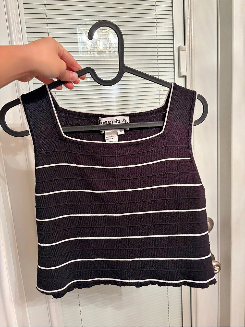 Joseph A. Striped Tank Top in Black & White